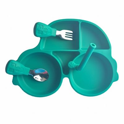 comprar La cuchara de alimentación del silicón del bebé fijó la forma modificada para requisitos particulares Bpa del coche libre online manufacture