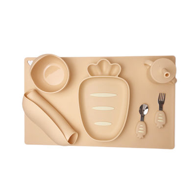 comprar 7 pedazos del silicón del bebé de la zanahoria de la mesa de comedor determinada de alimentación Mat Suction Cup de la forma online manufacture