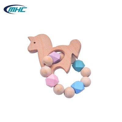 comprar La madera Teether Diy Pony Shape Easy To Clean hecha a mano del silicón de la gota del bebé modificó para requisitos particulares online manufacture