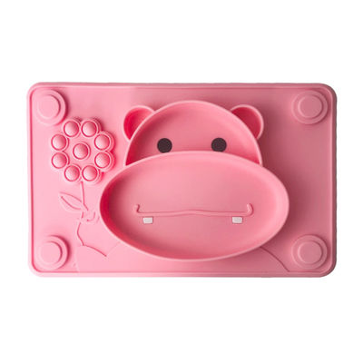 comprar Placa de alimentación libre rosada de la succión de Tray Food Grade Cow Shape BPA del bebé del silicón online manufacture