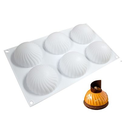 comprar El logotipo de encargo LFGB del silicón de la torta de las cavidades decorativas hechas a mano del molde 6 aprobó online manufacture