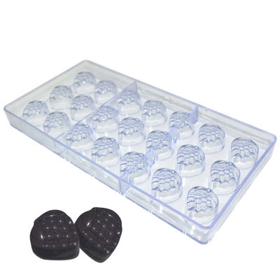 comprar El molde LFGB sostenible del policarbonato del chocolate de la forma de la fresa aprobó online manufacture