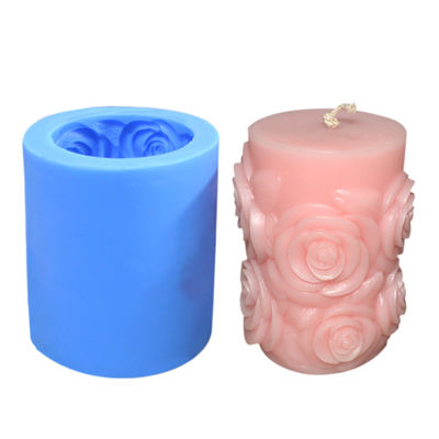comprar Cilindro Eco 3D amistoso del molde de la vela del silicón de la flor de la categoría alimenticia online manufacture
