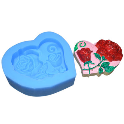 comprar Molde sostenible respetuoso del medio ambiente de los utensilios 3d Rose Flowers Shape Fondant Silicone de la hornada del silicón online manufacture
