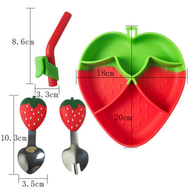 comprar Sistema de alimentación BPA del bebé del silicón del diseño de la fruta de MHC cuenco de alimentación de la fresa libre online manufacture