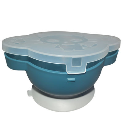 comprar Cuchara dividida silicón reutilizable de la placa de la succión del cuenco del silicón del bebé pequeño con el sistema de la tapa online manufacture