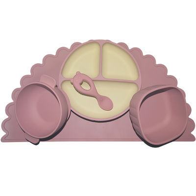 comprar Conjunto ergonómico de silicona para bebés Placas de silicona para niños Tenedor y cuchara para niños pequeños online manufacture