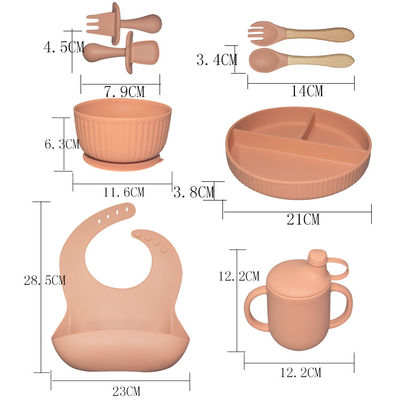 comprar Grado de alimentación de alimentos conjuntos de silicona de succión de placa de conjunto con silicona de succión y cuchara online manufacture