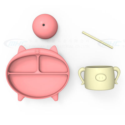 comprar Conjunto de alimentación de silicona libre de BPA para bebés con tapa y cuchara para amamantar online manufacture