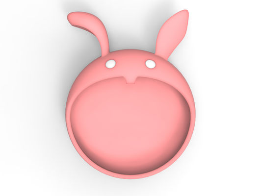 comprar Dispensador de plato de silicona para bebés de conejo rosa 100% de calidad alimentaria online manufacture