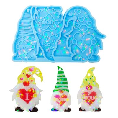 comprar MHC Molde de resina de silicona Molde de resina epoxi para llavero Conjunto de formas claras de adornos de Papá Noel online manufacture