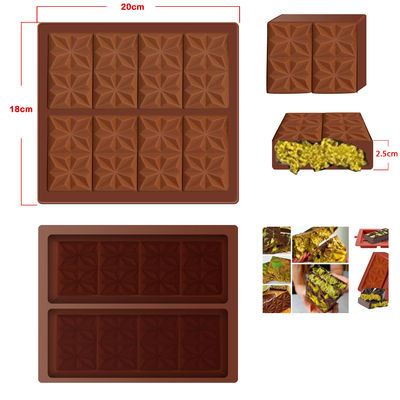 comprar MHC Custom Profundo pequeño molde de silicona de chocolate de Dubai, molde de silicona de barra de chocolate de Dubai online manufacture