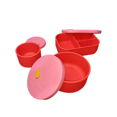 Divisores no tóxicos de alimentación de la placa del sistema del bebé durable del silicón 3pcs para la comida