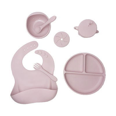 Categoría alimenticia determinada de alimentación 5pcs de la succión del silicón irrompible del bebé con la taza de Sippy
