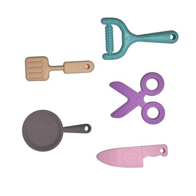 5 color modificado para requisitos particulares libre no tóxico del silicón BPA de Teether del bebé del pedazo