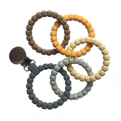 Gotas amistosas de Teether Ring Shape Soft Teething Chew del bebé del silicón de Eco