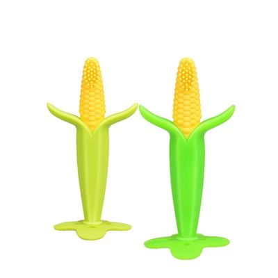 El maíz forma el cepillo de dientes infantil Teether del silicón del bebé el echar los dientes unisex de Teether