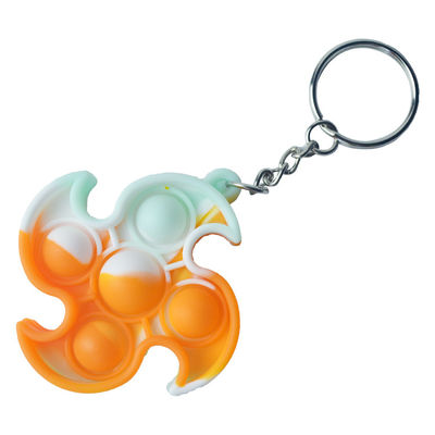 Juguete educativo de la persona agitada del estallido de Toy Stress Relief Keychain Bubble de los niños del molino de viento