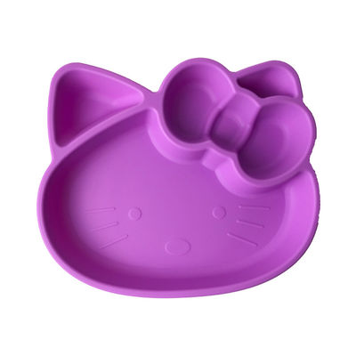 Placas libres del bebé de Kitten Shape Silicone Feeding Sets Bpa de la historieta