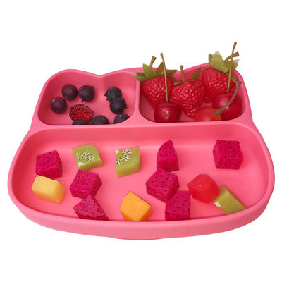 El OEM de la placa de la succión del silicón modificó al bebé de Cat Shape Kids Feeding Set para requisitos particulares de la categoría alimenticia