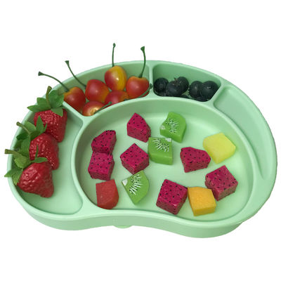 La alimentación del vajilla del bebé platea modificado para requisitos particulares forma el verde de la categoría alimenticia dividido
