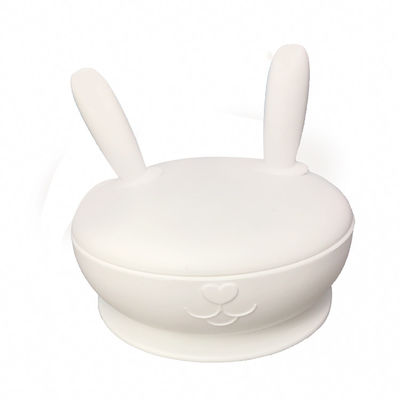 Placa dividida succión de alimentación del silicón del bebé con la tapa BPA Bunny Shape libre