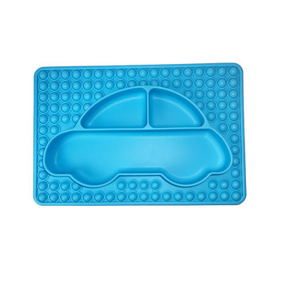Placas de cena divididas libres de la placa BPA de la succión del bebé del silicón de la forma del coche