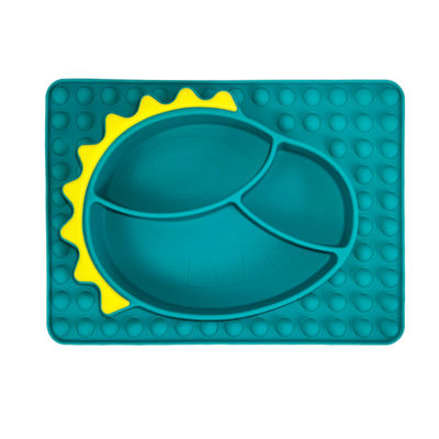 Categoría alimenticia de alimentación del bebé del cuenco de la placa de la succión del dinosaurio del silicón de los niños