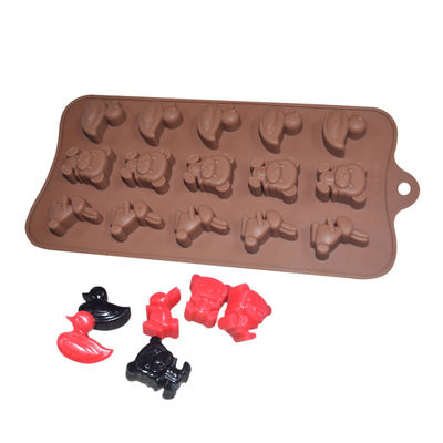 El chocolate de encargo formado animal moldea el silicón de Brown modificado para requisitos particulares