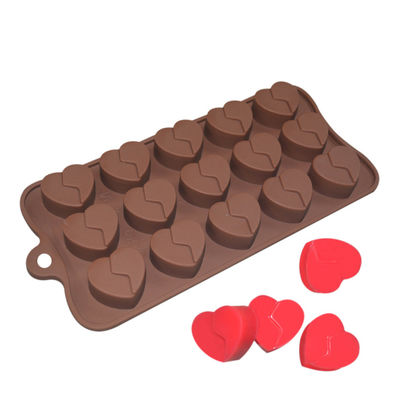 El chocolate de encargo de LFGB moldea el molde en forma de corazón del silicón de la torta de la crema batida