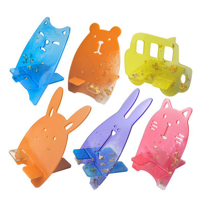 Los moldes del silicón para la resina colorida móvil del modelo de la historieta del tenedor 9pcs moldean la joyería de epoxy