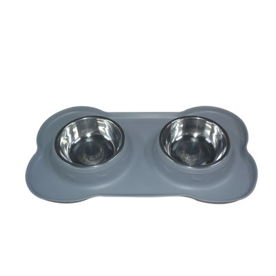 Las fuentes dobles del animal doméstico del silicón del paquete modificaron a Logo Dog Pet Feeding Bowls para requisitos particulares