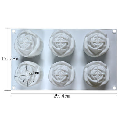 Moldes del jabón de la categoría alimenticia de Rose Shaped Silicone Mould 3D de la decoración de la torta