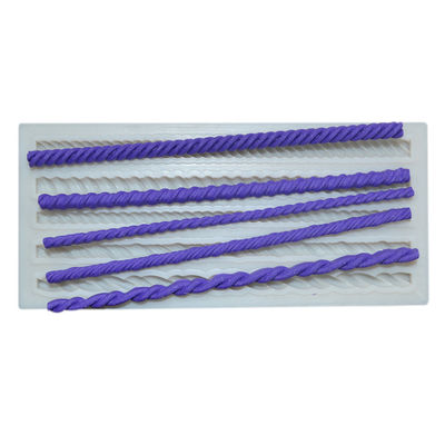 La pasta de azúcar del arte del molde del silicón de los utensilios de la torta de la forma de la cuerda que cocía modificó para requisitos particulares
