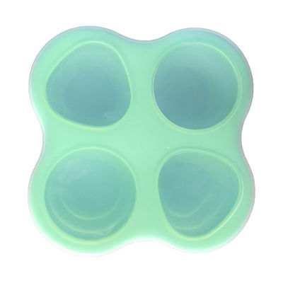 4 bandejas del almacenamiento de congelador de los alimentos para niños de la herramienta de la cocina del silicón de las cavidades con la tapa