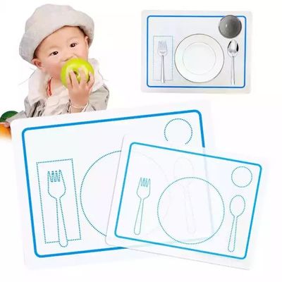 La categoría alimenticia de alimentación lavable de la estera de lugar del silicón del bebé modificó a Logo Printing para requisitos particulares