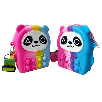 Panda Shaped Silicone Rainbow Pop él juguete del bolso MHC de la cremallera nuevo