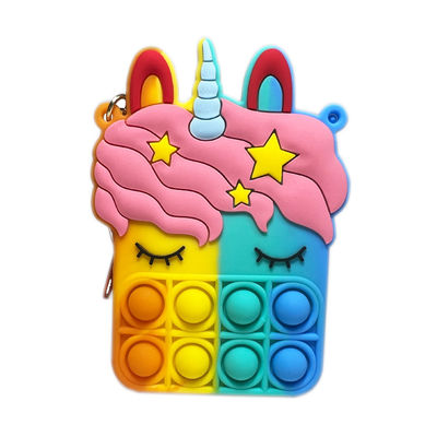 Cartera popular de la yema del dedo de Unicorn Stress Relief Silicone Bag de los vendedores calientes de Toy Girls Girls Bag MHC de los productos del silicón del bebé