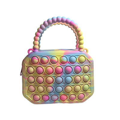 Bolso del silicón del arco iris, productos sensoriales del silicón del bebé de los juguetes de los niños