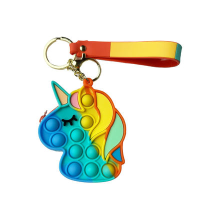 Juguetes de la persona agitada del silicón de los niños del ODM del OEM, arco iris Unicorn Popper Purse