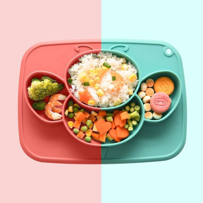 Dishware de los niños de la loza del silicón del bebé del plato de las placas del vajilla de los niños de la ventosa antideslizante