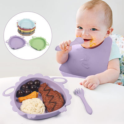 Las ovejas dividieron al bebé seguro de la placa de la comida infantil que el silicón llevó la alimentación del destete para los niños