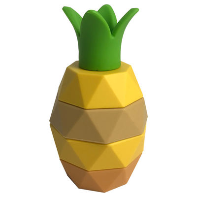 Juguete educativo para niños personalizado 5pcs Piña BPA libre de silicona juego de apilamiento