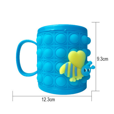 Bebé personalizable alimentación de niños copa de bebida silicona empujar burbuja fidget popper pop con alta resistencia a la temperatura