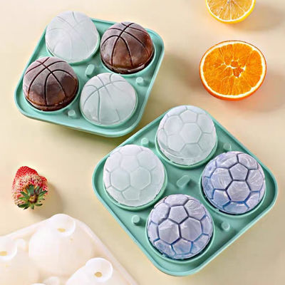 MHC Envases de silicona ecológicos para congeladores con bolas de cubierta Molde de hielo redondo 3D para fútbol