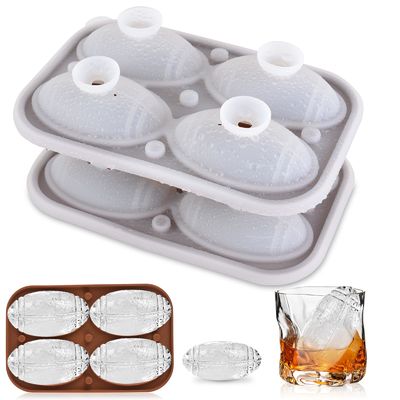 MHC Factory Wholesale Ice Cube Tray Formas Divertidas con Bolas de tapa 3D Rugby Fútbol Tray de hielo