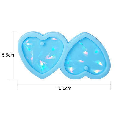 MHC Love Shape UV Silicona Resina Epoxi Moldeos de joyería Condecoración de corazón Perlas de pendiente de oreja Holográfico Moldeos de resina