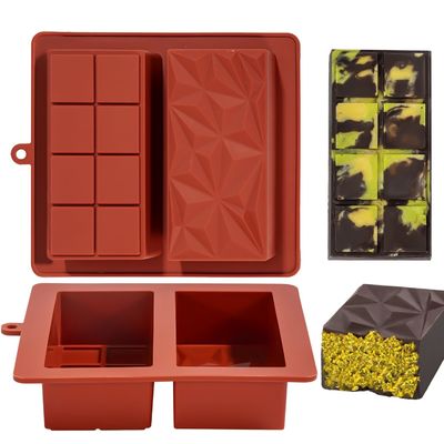 MHC Barras de chocolate moldeadas de silicona gruesa Herramientas para pasteles Barras de chocolate moldes profundos