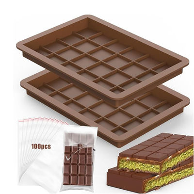 MHC Molde de chocolate de silicona cuadrado geométrico grande personalizado profundo molde de chocolate de Dubai