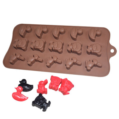 MHC Manufactura Grado alimenticio Silicona Molde de chocolate Diseño de animales lindos Pato oso Conejo